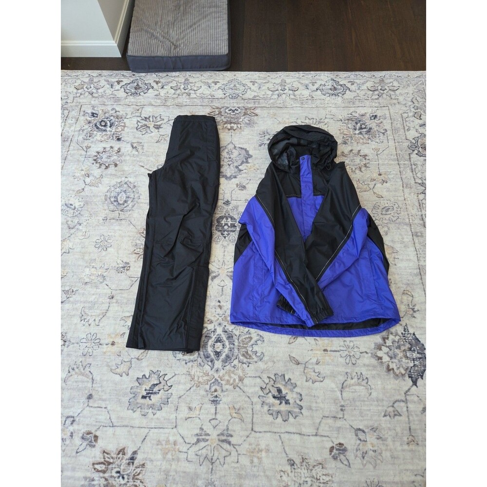 #216 Windbreaker Jacket Mens L High Sierra Sport Blue Black Rain Suit Waterproof